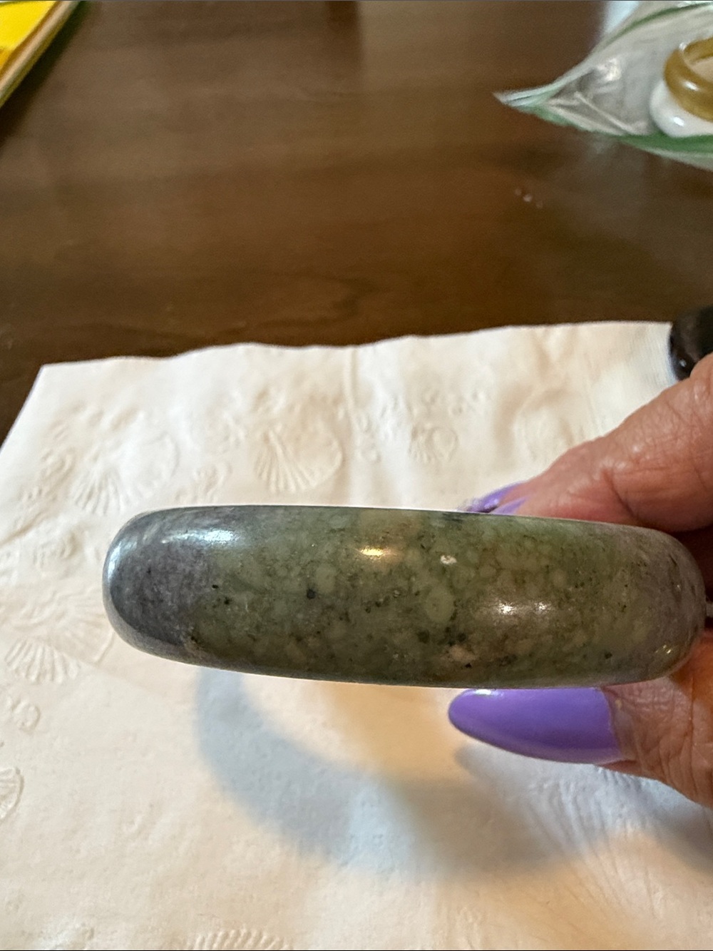 Handcrafted Green Bangle Bracelet - Picture 3 of 5